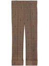 Gucci Horsebit Checked Flared Trousers