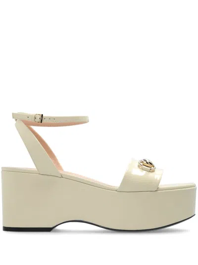 Gucci Sandali In Pelle Avorio Donna In White
