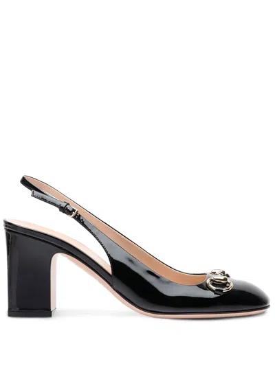 Gucci 75mm Horsebit Pumps In Black