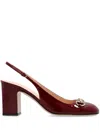 Gucci Bordeaux Slingback Pumps With Horsebit In Patent Leather Woman In Red