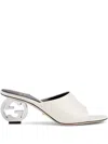 Gucci Gg Leather Sandals In Weiss