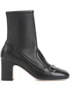Gucci 75 Horsebit Leather Boots In Black