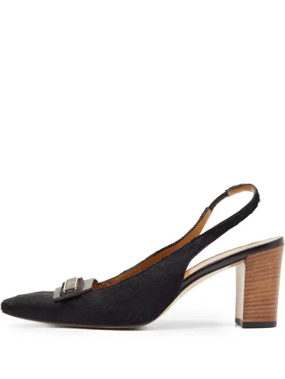 Pre-owned Gucci 75mm Leather Slingback Pumps
