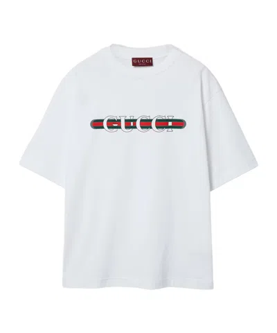 Gucci Men Cotton Jersey T-shirt With Print In White