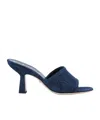 Gucci 80mm Gg-monogram Denim Mules In Blue