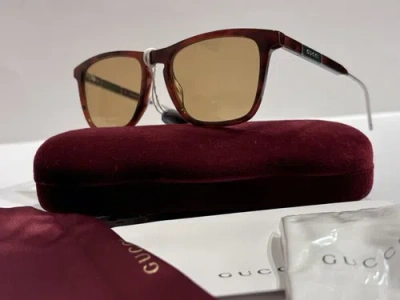 Pre-owned Gucci $812  Brown Square Sunglasses Gg0843s 003