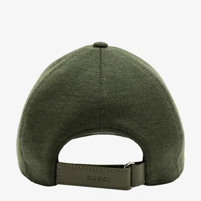 Gucci 817507 Wool Logo-embroidered Baseball Cap In Green