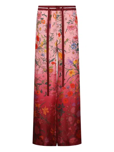 GUCCI FLORAL-PRINT DRAWSTRING TROUSERS