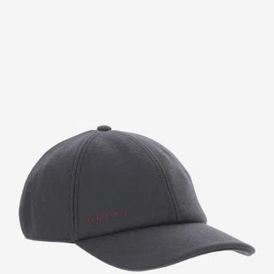 Gucci 843010 Wool Baseball Cap In Gray