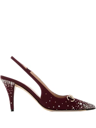 Gucci 85mm Crystal-embellished Pumps In Animal Print