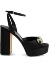Gucci 85mm Crystal-embellishment Sandals In Black