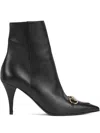 Gucci 85mm Horsebit-detail Leather Ankle Boots In Black