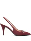 Gucci Horse Title Button High-heeled Sandals In Red