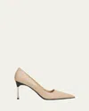 Gucci 85mm Trinity Leather Pointed-toe Pumps In Pink