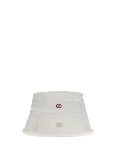 Gucci 8600053hbh7 Gg Logo-embroidered Cotton Bucket Hat In Multi
