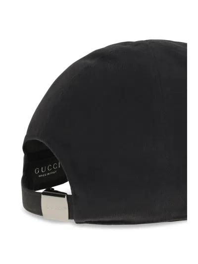 Gucci 8757364hbkg Logo-embroidered Cotton Baseball Cap In Black
