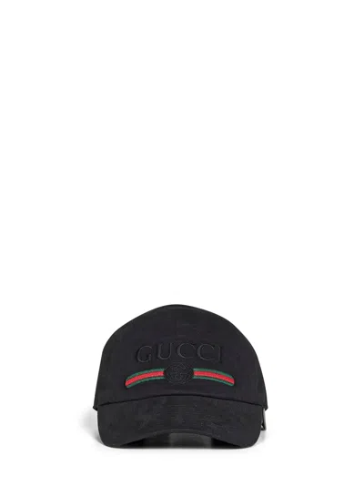 Gucci 8757364hbkg1060 Interlocking Gg Embroidery Baseball Cap In Black