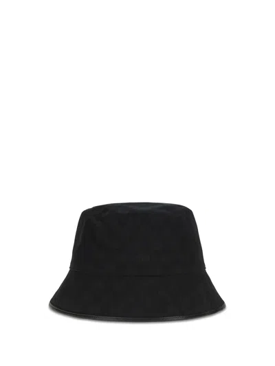 Gucci 8757404hbjs Gg Cotton Canvas Bucket Hat In Black
