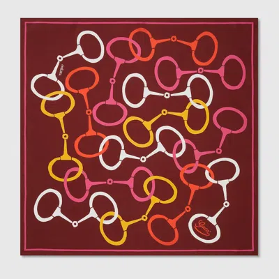 Gucci 90 X 90 Project Printed Silk Carré In Bordeaux