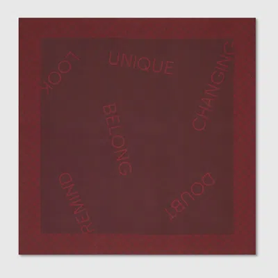 Gucci 90 X 90 Project Printed Silk Carré In Burgundy