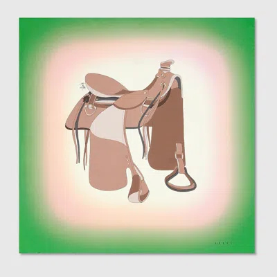 Gucci 90 X 90 Project Printed Silk Carré In Green