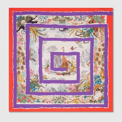Gucci 90 X 90 Project Printed Silk Carré In Multi