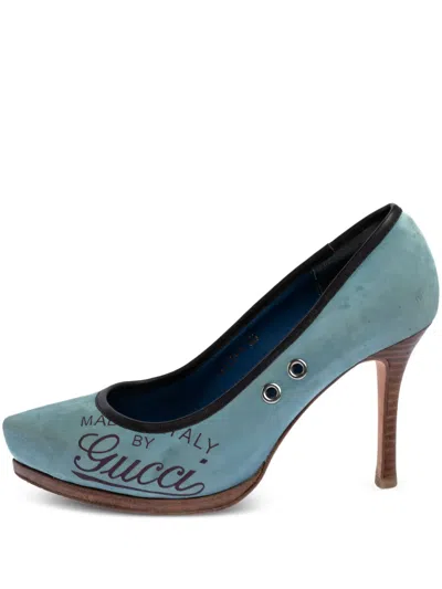 Pre-owned Gucci 90mm Logo-print Pumps