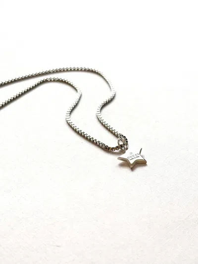 Pre-owned Gucci .925 Silver Star Pendant On Chain/necklace