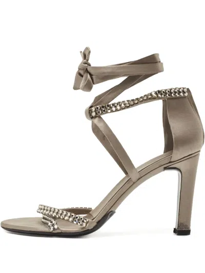 Pre-owned Gucci 95mm Crystal-embellished Sandals
