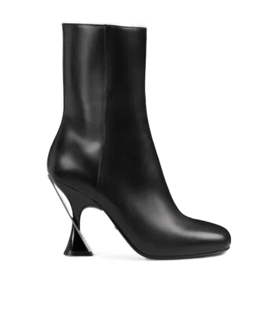 Gucci 95mm Leather Ankle Boots