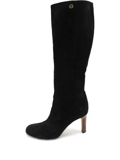 Pre-owned Gucci 95mm Suede Knee-high Boots
