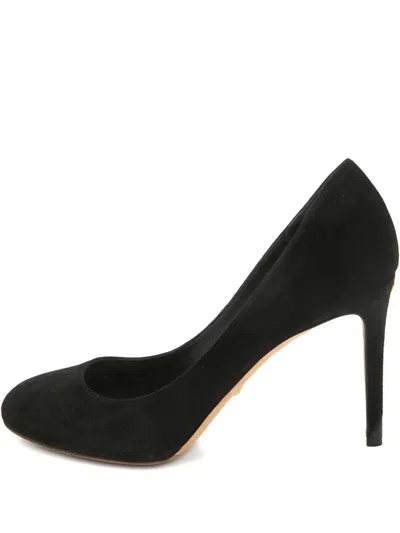 Pre-owned Gucci 95mm Suede Pumps In Black