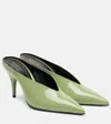 Gucci 97 85 Patent Leather Mules In Green