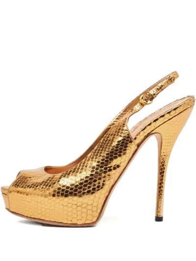 Pre-owned Gucci 986136 Metallic In Gold