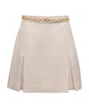 Gucci A-line Bouclé Miniskirt In Nude