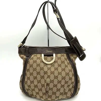 Pre-owned Gucci Abbey Beige Gg Canvas Shoulder Bag ()