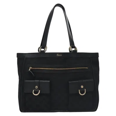 Pre-owned Gucci Abbey Black Canvas Tote Bag ()