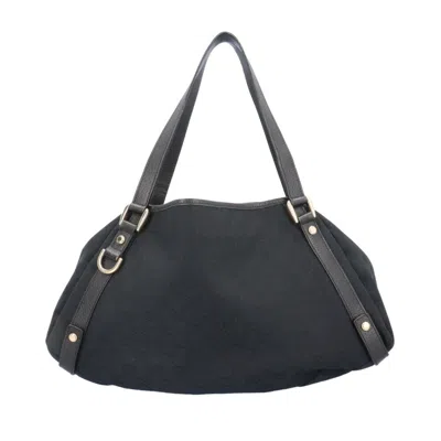 Pre-owned Gucci Abbey Black Gg Canvas Tote Bag ()