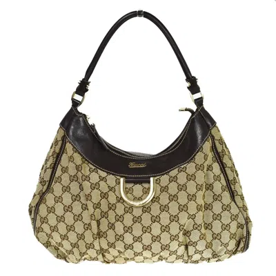 Gucci Abbey Brown Canvas Shoulder Bag ()