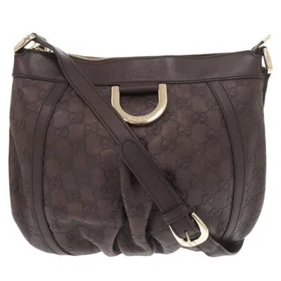 Pre-owned Gucci Abbey Brown Leather Shoulder Bag ()
