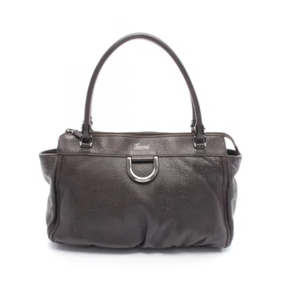Pre-owned Gucci Abbey Brown Leather Tote Bag ()