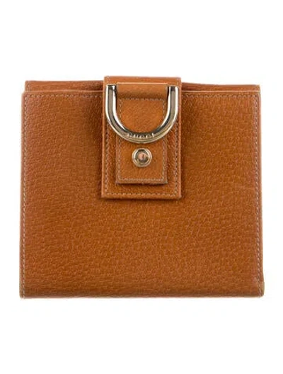 Pre-owned Gucci Abbey D-ring Compact Wallet Gg Canvas Compact Wallet In Brown