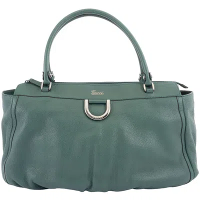Pre-owned Gucci Abbey Green Leather Shoulder Bag Tote Bag ()