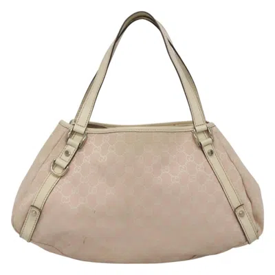 Pre-owned Gucci Abbey Pink Canvas Tote Bag ()