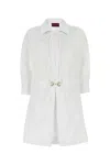 Gucci Abito Chemisier In Popeline Bianco Donna In Multi