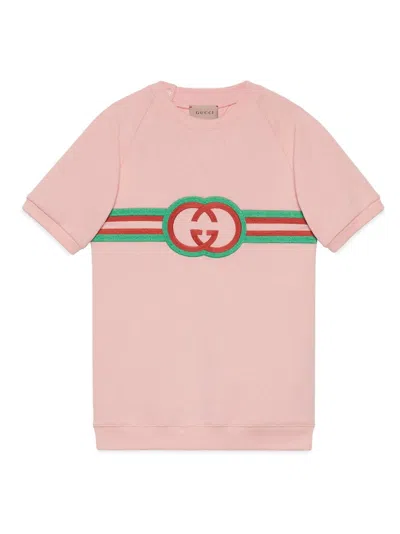 Gucci Kids' Abito Gg In Pink