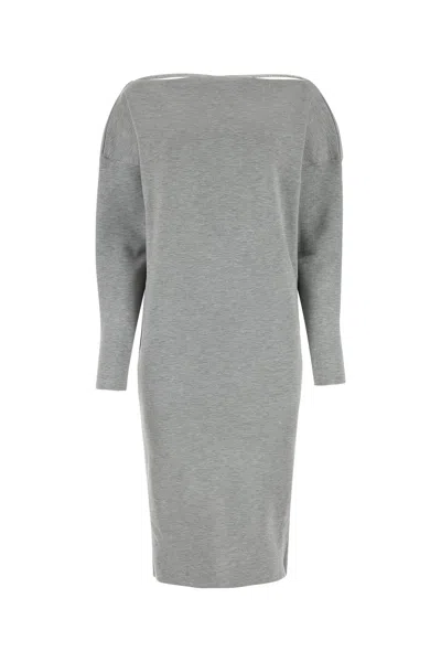 GUCCI ABITO IN MISTO LANA STRETCH GRIGIA DONNA