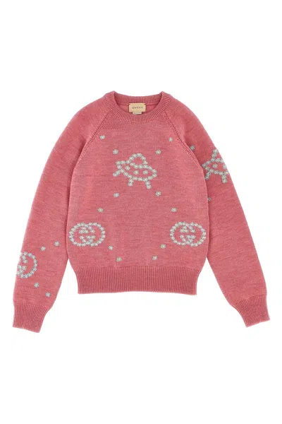 Gucci 'above All' Embroidery Sweater In Pink
