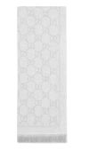 Gucci Gg Wool Scarf In Gray