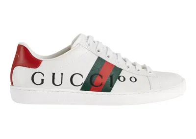 Pre-owned Gucci Ace 100 (women's) Sneakers In White/green/red